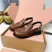 Miu Miu Women's Glossy Leather Chunky Heel Loafers #B66102
