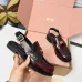 Miu Miu Women's Glossy Leather Slingback Loafer Sandals #B66104