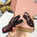 Miu Miu Women's Glossy Leather Slingback Loafer Sandals #B66104