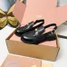 Miu Miu Women's Glossy Leather Slingback Loafer Sandals #B66105