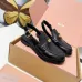 Miu Miu Women's Glossy Leather Slingback Loafer Sandals #B66105
