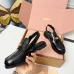 Miu Miu Women's Glossy Leather Slingback Loafer Sandals #B66105
