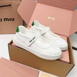 Miu Miu Women's Soft Leather Mary Jane Sneakers #B66081