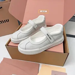 Miu Miu Women's Soft Leather Mary Jane Sneakers #B66086