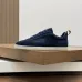 Loro Piana Men’s Calfskin Sneakers, Dual‑Tone Knit Trim, TPU Rubber Outsole #A67759