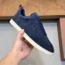 Loro Piana Men’s Calfskin Sneakers, Dual‑Tone Knit Trim, TPU Rubber Outsole #A67759