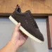 Loro Piana Men’s Calfskin Sneakers, Dual‑Tone Knit Trim, TPU Rubber Outsole #A67760