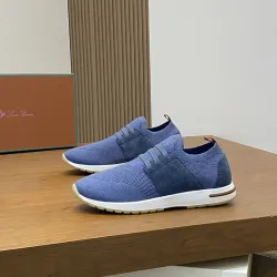 Loro Piana Men’s Wish Wool‑Blend Knit Sneakers, TPU Multi‑Tone Outsole #A67762