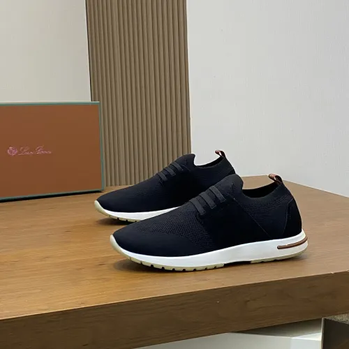 Loro Piana Men’s Wish Wool‑Blend Knit Sneakers, TPU Multi‑Tone Outsole #A67763