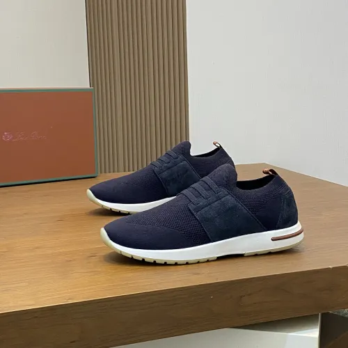 Loro Piana Men’s Wish Wool‑Blend Knit Sneakers, TPU Multi‑Tone Outsole #A67764