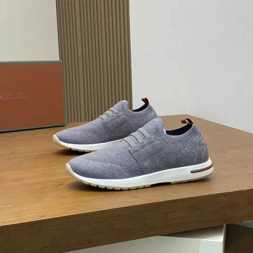 Loro Piana Men’s Wish Wool‑Blend Knit Sneakers, TPU Multi‑Tone Outsole #A67765