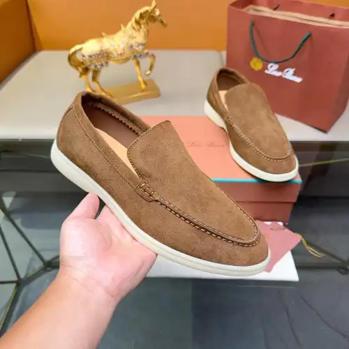 Loro Piana Unisex Tassel Lock Loafers, Suede Upper, Anti‑Slip Rubber Outsole #A67807