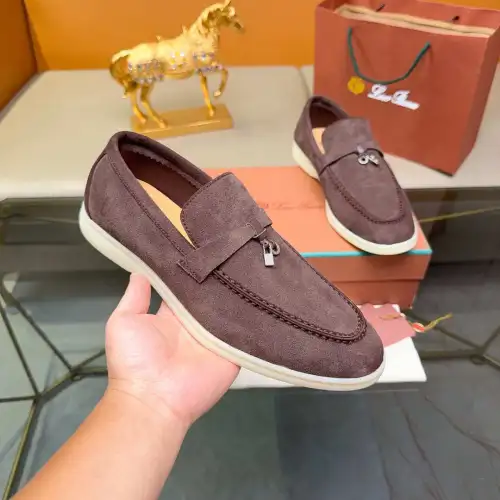 Loro Piana Unisex Tassel Lock Loafers, Suede Upper, Anti‑Slip Rubber Outsole #A67808