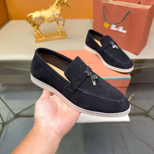 Loro Piana Unisex Tassel Lock Loafers, Suede Upper, Anti‑Slip Rubber Outsole #A67811