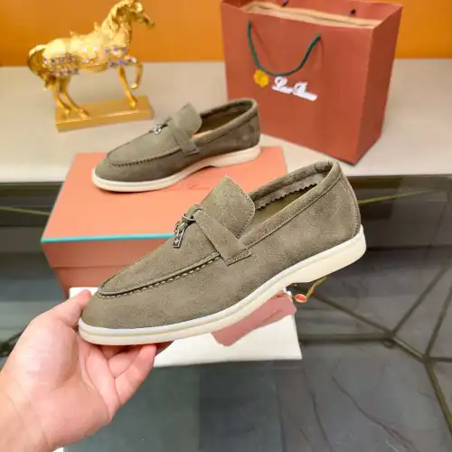 Loro Piana Unisex Tassel Lock Loafers, Suede Upper, Anti‑Slip Rubber Outsole #A67812