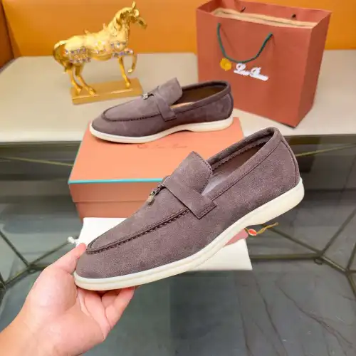 Loro Piana Unisex Tassel Lock Loafers, Suede Upper, Anti‑Slip Rubber Outsole #A67814