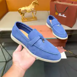 Loro Piana Unisex Tassel Lock Loafers, Suede Upper, Anti‑Slip Rubber Outsole #A67817