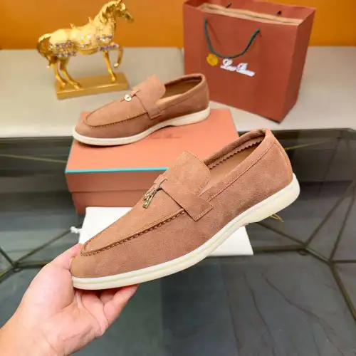 Loro Piana Unisex Tassel Lock Loafers, Suede Upper, Anti‑Slip Rubber Outsole #A67819
