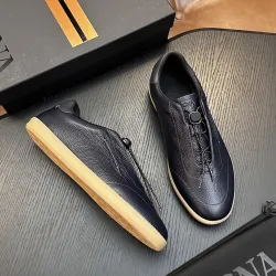 Zegna Men's Triple Stitch Low‑Top Cowhide Suede Sneakers, Multiple Colors #A67713