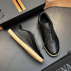 Zegna Men's Triple Stitch Low‑Top Cowhide Suede Sneakers, Multiple Colors #A67714