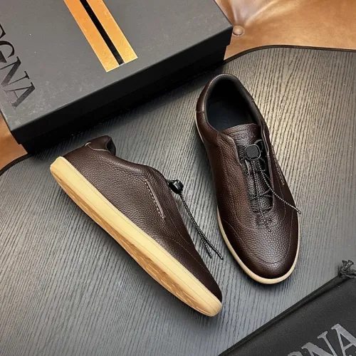 Zegna Men's Triple Stitch Low‑Top Cowhide Suede Sneakers, Multiple Colors #A67715