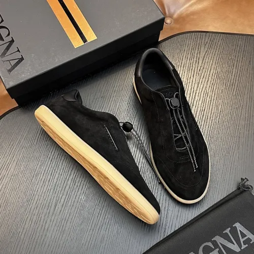 Zegna Men's Triple Stitch Low‑Top Cowhide Suede Sneakers, Multiple Colors #A67717
