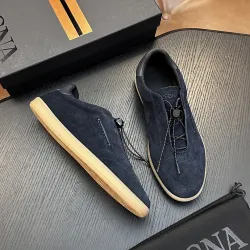 Zegna Men's Triple Stitch Low‑Top Cowhide Suede Sneakers, Multiple Colors #A67718