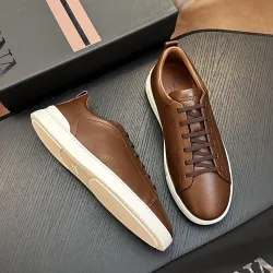 Zegna Men's Triple Stitch Low‑Top Cowhide Suede Sneakers, Multiple Colors #A67723
