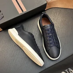 Zegna Men's Triple Stitch Low‑Top Cowhide Suede Sneakers, Multiple Colors #A67725