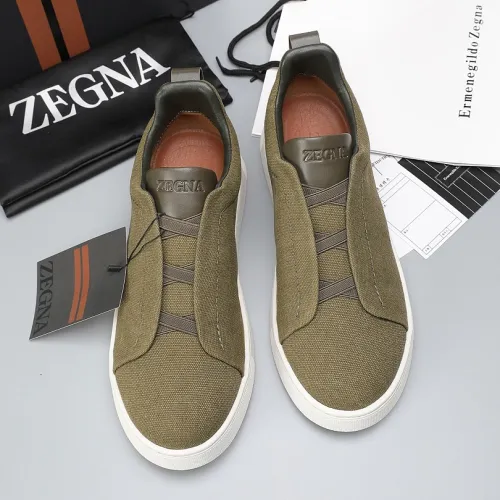 Zegna Men’s Leather Casual Sneakers | Signature Stitching #A67729