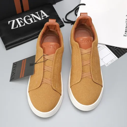 Zegna Men’s Leather Casual Sneakers | Signature Stitching #A67730