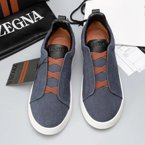 Zegna Men’s Leather Casual Sneakers | Signature Stitching #A67732