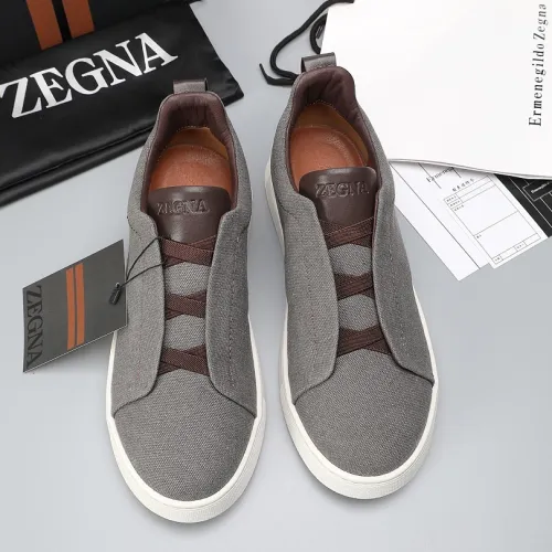 Zegna Men’s Leather Casual Sneakers | Signature Stitching #A67733