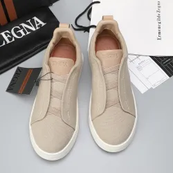 Zegna Men’s Leather Casual Sneakers | Signature Stitching #A67735