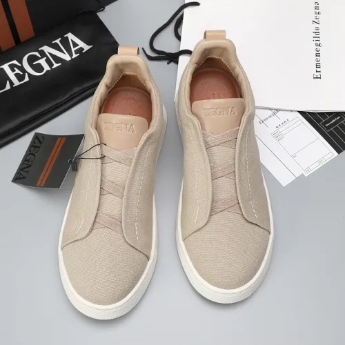 Zegna Men’s Leather Casual Sneakers | Signature Stitching #A67735