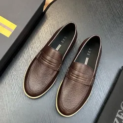 Zegna Men’s Leather Loafers, Water‑Dyed Lining, Lightweight TPR Outsole #A67781