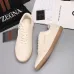 Zegna Men’s Smooth Leather Casual Sneakers, Signature Tone‑on‑Tone Stitching #A67736