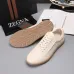 Zegna Men’s Smooth Leather Casual Sneakers, Signature Tone‑on‑Tone Stitching #A67736