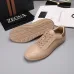 Zegna Men’s Smooth Leather Casual Sneakers, Signature Tone‑on‑Tone Stitching #A67737