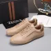 Zegna Men’s Smooth Leather Casual Sneakers, Signature Tone‑on‑Tone Stitching #A67737