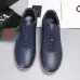 Zegna Men’s Smooth Leather Casual Sneakers, Signature Tone‑on‑Tone Stitching #A67738