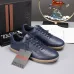 Zegna Men’s Smooth Leather Casual Sneakers, Signature Tone‑on‑Tone Stitching #A67738