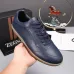 Zegna Men’s Smooth Leather Casual Sneakers, Signature Tone‑on‑Tone Stitching #A67738