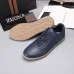 Zegna Men’s Smooth Leather Casual Sneakers, Signature Tone‑on‑Tone Stitching #A67738