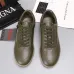 Zegna Men’s Smooth Leather Casual Sneakers, Signature Tone‑on‑Tone Stitching #A67739