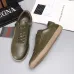 Zegna Men’s Smooth Leather Casual Sneakers, Signature Tone‑on‑Tone Stitching #A67739