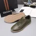 Zegna Men’s Smooth Leather Casual Sneakers, Signature Tone‑on‑Tone Stitching #A67739