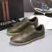 Zegna Men’s Smooth Leather Casual Sneakers, Signature Tone‑on‑Tone Stitching #A67739