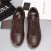 Zegna Men’s Smooth Leather Casual Sneakers, Signature Tone‑on‑Tone Stitching #A67740