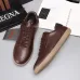 Zegna Men’s Smooth Leather Casual Sneakers, Signature Tone‑on‑Tone Stitching #A67740